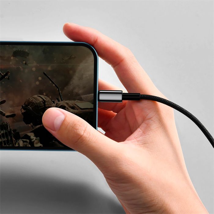 Кабель Baseus Tungsten Gold Fast Charging Data Cable USB to iP 2.4A 1m Black (CALWJ-01)