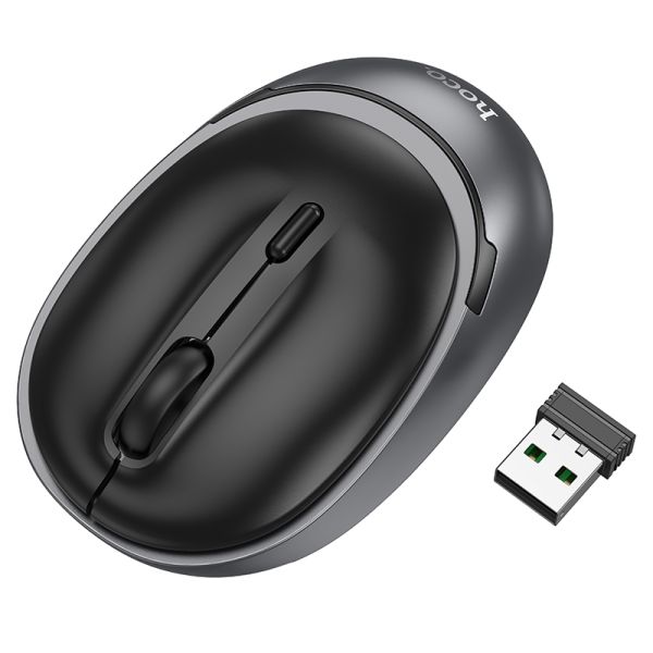 Маніпулятор миша HOCO GM34 Nuevo dual-mode business wireless mouse Black Metal Gray (6942007632782)