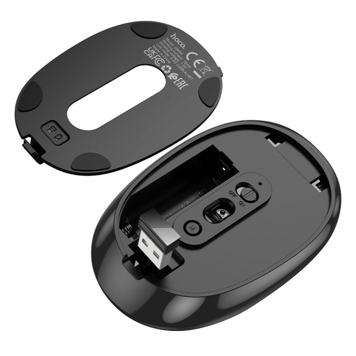 Маніпулятор миша HOCO GM34 Nuevo dual-mode business wireless mouse Black Metal Gray (6942007632782)