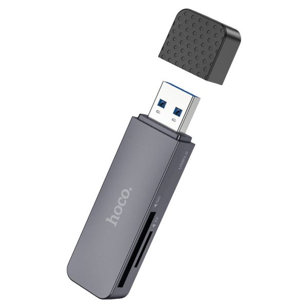 Кардрідер HOCO HB45 Spirit 2-in-1 USB 3.0 card reader Metal Gray (6942007620505)