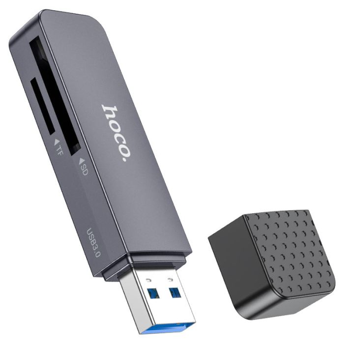 Кардрідер HOCO HB45 Spirit 2-in-1 USB 3.0 card reader Metal Gray (6942007620505)
