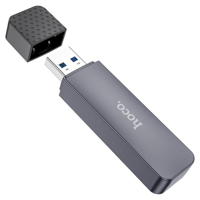 Кардрідер HOCO HB45 Spirit 2-in-1 USB 3.0 card reader Metal Gray (6942007620505)