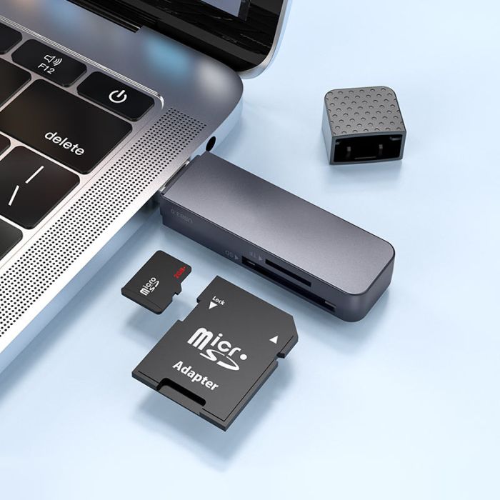 Кардрідер HOCO HB45 Spirit 2-in-1 USB 3.0 card reader Metal Gray (6942007620505)