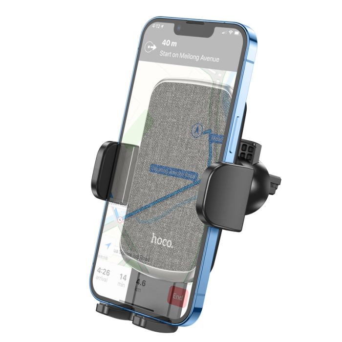 Автотримач для телефона HOCO CA94 Polaris push-type air outlet car holder Black (6931474758507)