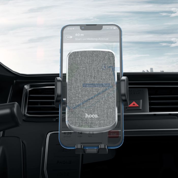 Автотримач для телефона HOCO CA94 Polaris push-type air outlet car holder Black (6931474758507)