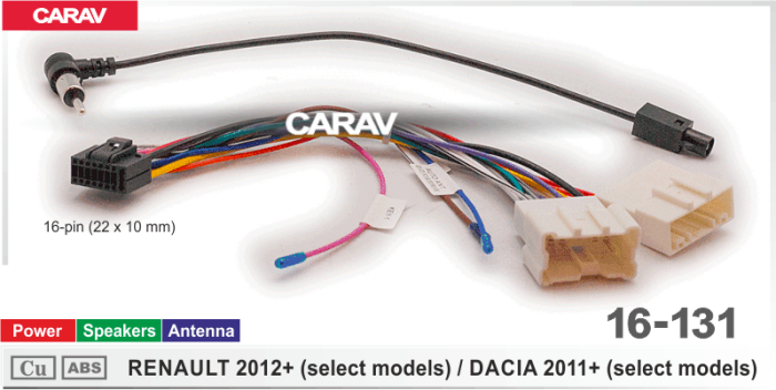Комплект переходников CARAV 16-131 Renault, Dacia