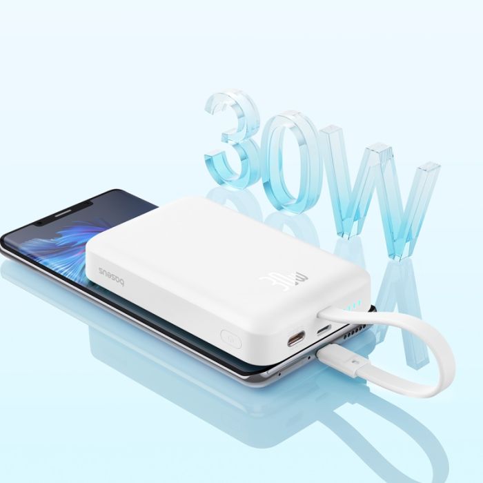 Зовнішній акумулятор Baseus Magnetic Mini Wireless Fast Charge Power Bank Type-C Edition  10000mAh 30W Stellar White (P1002210B223-00)