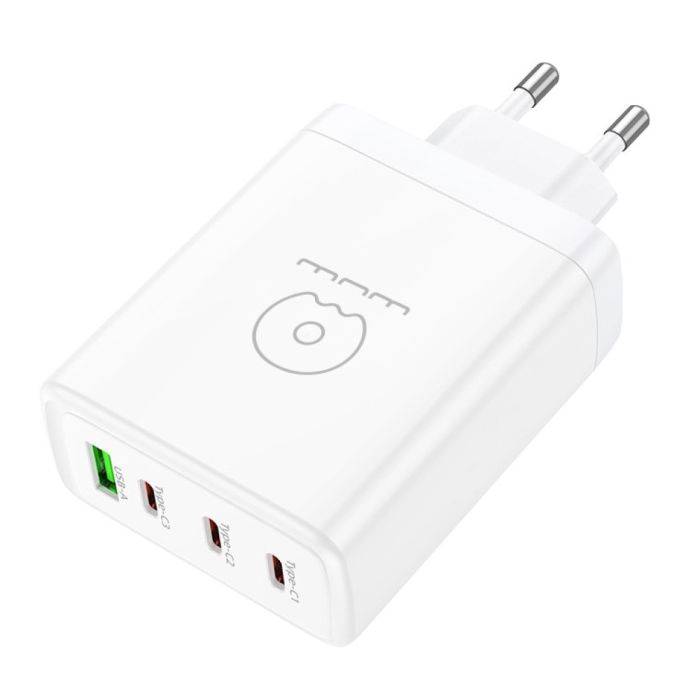 Мережевий зарядний пристрій WUW-C158 1USB 3Type-C + USB A PD100W white (WUW-C158)