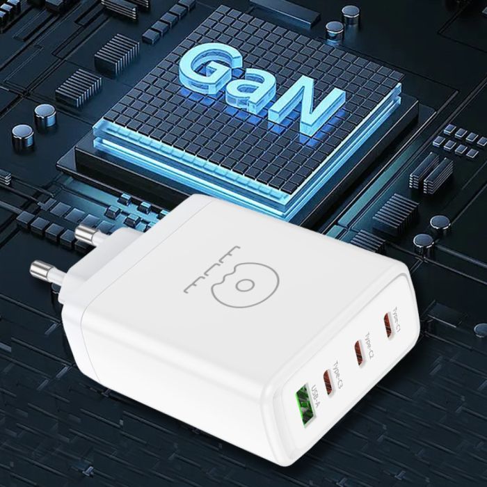 Мережевий зарядний пристрій WUW-C158 1USB 3Type-C + USB A PD100W white (WUW-C158)
