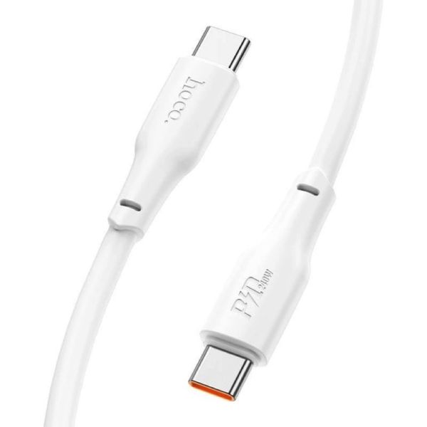 Кабель HOCO X93 Type-C to Type-C 100W, 2m, TPE, TPE connectors, White (6931474790729)