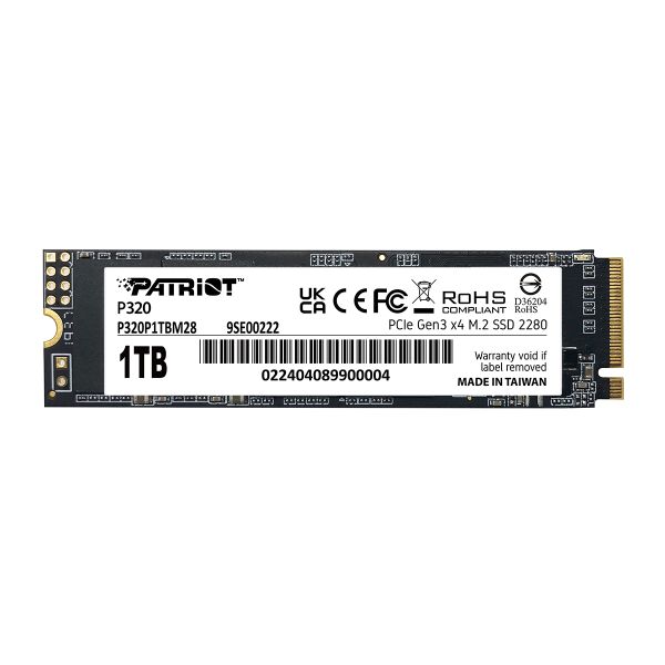Накопичувач SSD M.2 Patriot P320 1TB NVMe 2280 Gen3.0 x4 3D TLC (P320P1TBM28)