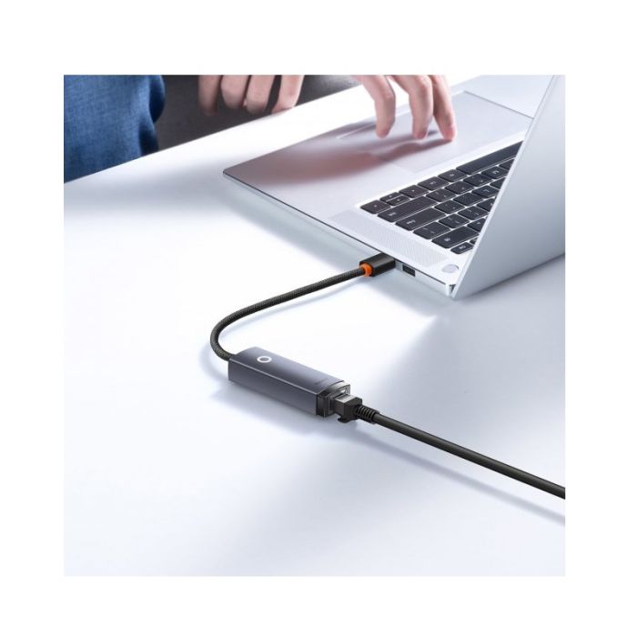 USB-Хаб Baseus Lite Series Ethernet Adapter USB-A to RJ45 LAN Port (100Mbps) Black (WKQX000001)