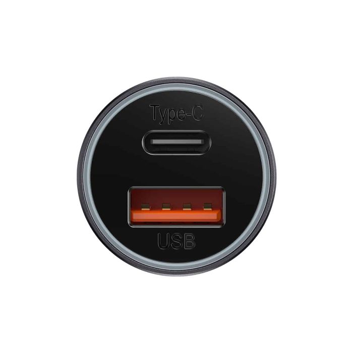 Автомобільний зарядний пристрій Baseus Golden Contactor Max Dual Fast Charger Car Charger U+C 60W Dark Gray (CGJM000113)