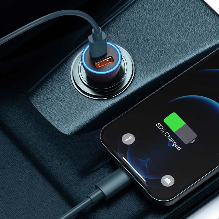 Автомобільний зарядний пристрій Baseus Golden Contactor Max Dual Fast Charger Car Charger U+C 60W Dark Gray (CGJM000113)
