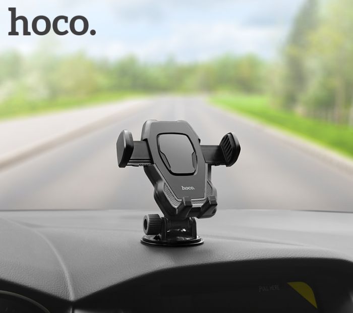 Автотримач для телефона HOCO CA31 cool run suction cup car holder Black (6957531077602)