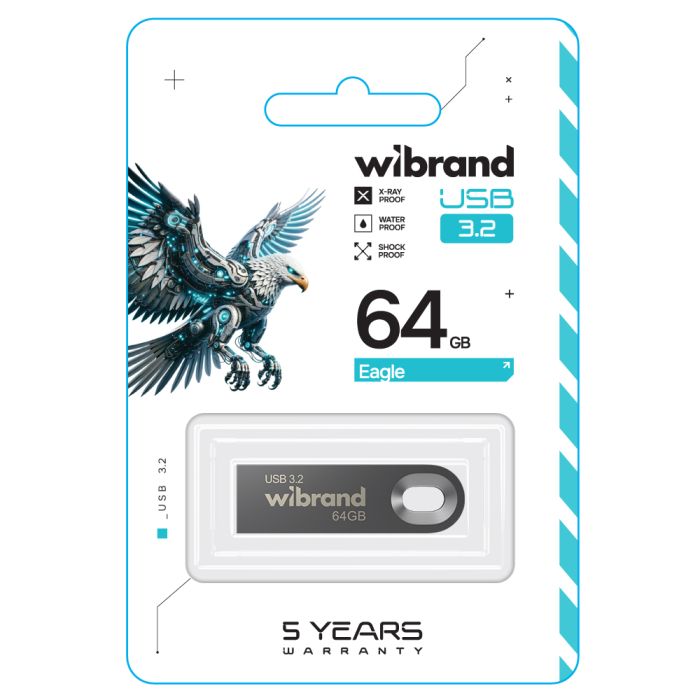 Флеш-накопичувач Wibrand USB 3.2 Gen1 Eagle 64GB Grey (WI3.2/EA64U10G)