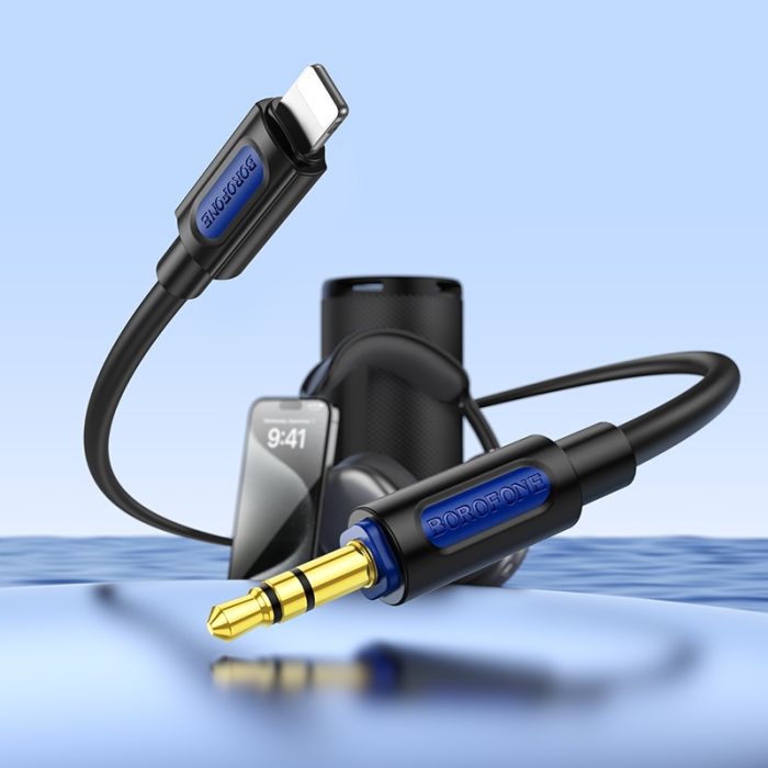Аудіокабель BOROFONE BL20 True sound silicone digital audio conversion cable iP Black (6941991114397)