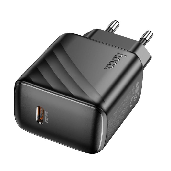 Мережевий зарядний пристрій HOCO CS24A Puerto single-port PD25W charger (EU) Black (6942007639750)