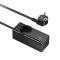 Мережевий подовжувач HOCO NS9 Wisdom 1-position (PD67W/3C1A) desktop socket (EU/GER) Black (6942007638494)