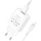Мережевий зарядний пристрій з кабелем BOROFONE BA74A Aspirer single port charger set(iP) White (6974443388657)