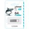 Флеш-накопичувач Wibrand USB 2.0 Shark 64Gb Silver (WI2.0/SH64U4S)