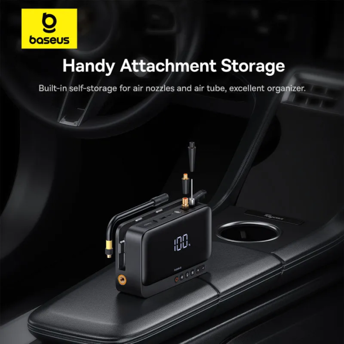 Автомобільний пуско-зарядний пристрій з насосом Baseus Super Energy Series 4-in-1 Car Jump Starter 600A Cluster Black (C00245902111-00)