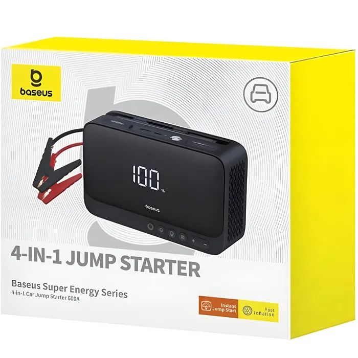 Автомобільний пуско-зарядний пристрій з насосом Baseus Super Energy Series 4-in-1 Car Jump Starter 600A Cluster Black (C00245902111-00)