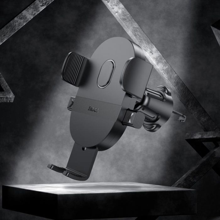 Автотримач для телефона HOCO H18 Mighty one-button car holder(air outlet) Black (6942007601573)