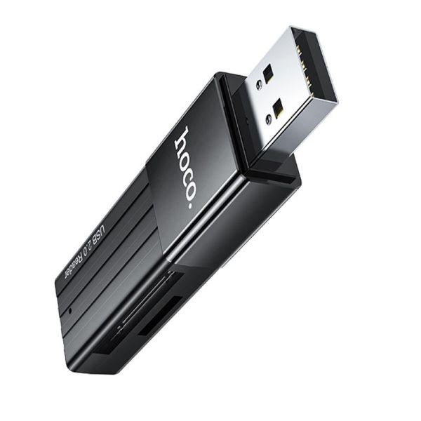 Кардрідер HOCO HB20 Mindful 2-in-1card reader(USB2.0) Black (6931474735201)