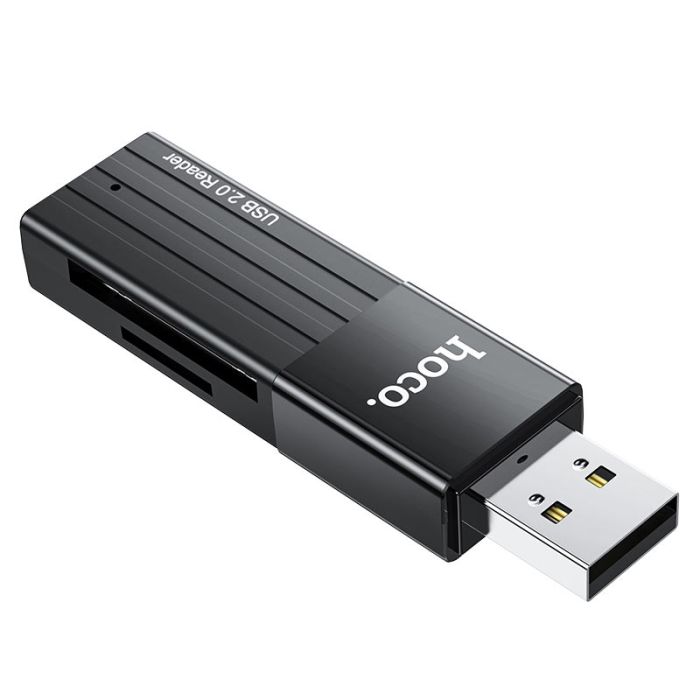 Кардрідер HOCO HB20 Mindful 2-in-1card reader(USB2.0) Black (6931474735201)