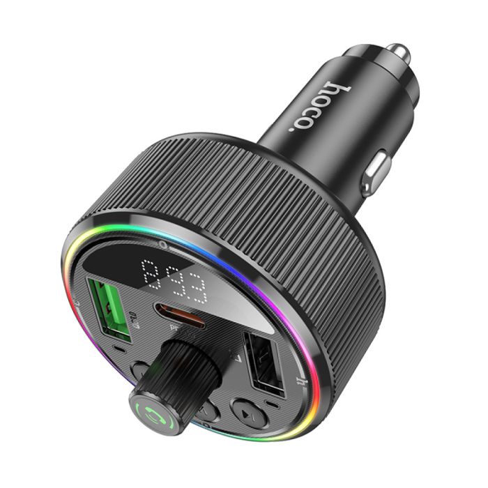 АЗП з FM-модулятором HOCO E82 Guerrero PD30W+QC3.0 car BT FM transmitter Black (6942007620642)