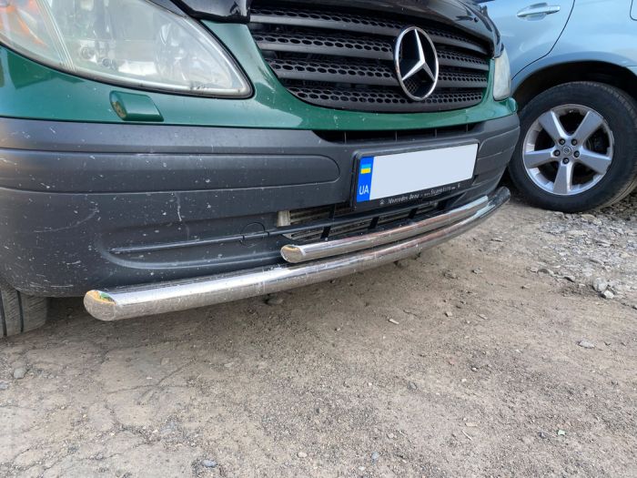 Передняя защита ST014 (нержавейка) 60/42мм для Mercedes Viano 2004-2014 гг