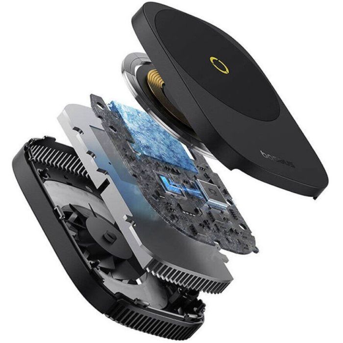 Бездротовий зарядний пристрій з кулером для мобільного Baseus MagPro II Series Ultra-Thin Magnetic Phone Cooler (with Wireless Charger) Cosmic Black (B10572900121-00)