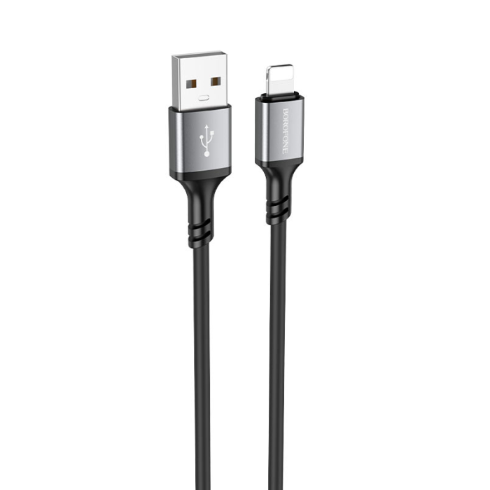 Кабель BOROFONE BX83 iP Famous silicone charging data cable Black (6974443386356)