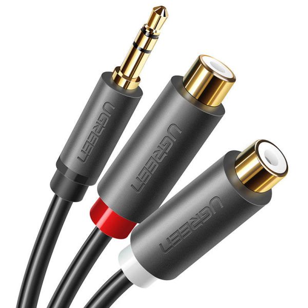 Аудіокабель UGREEN AV109 3.5mm Male to 2RCA Female Cable 25cm (Gray)(UGR-10547) (UGR-10547)
