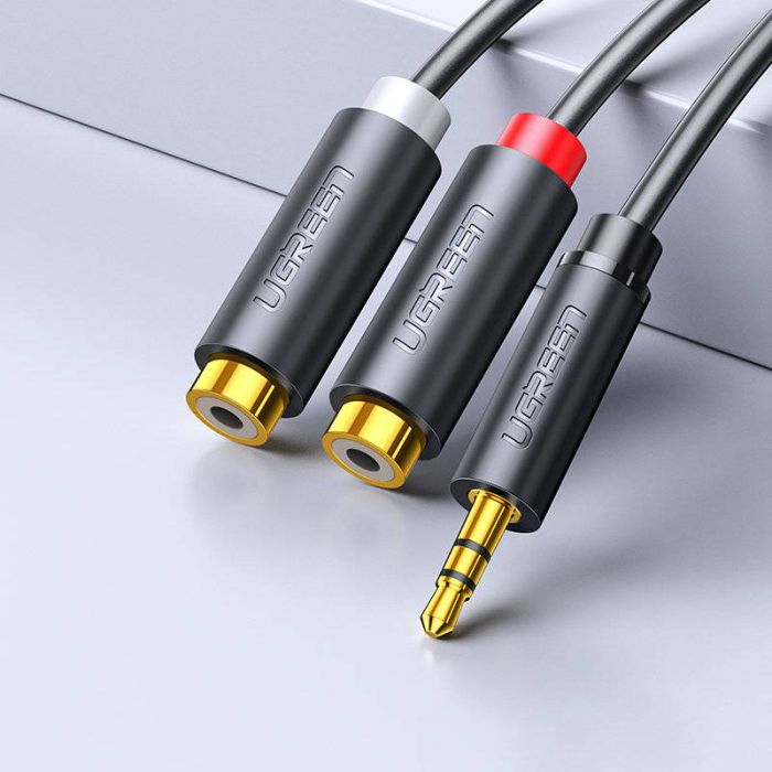 Аудіокабель UGREEN AV109 3.5mm Male to 2RCA Female Cable 25cm (Gray)(UGR-10547) (UGR-10547)