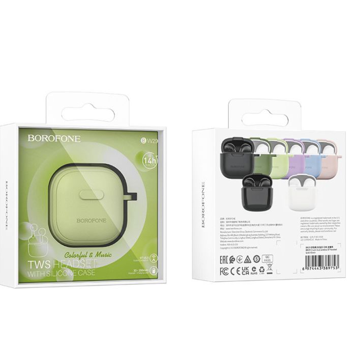 Бездротові навушники TWS BOROFONE BW29 Charm Lemon Green (6974443389791)