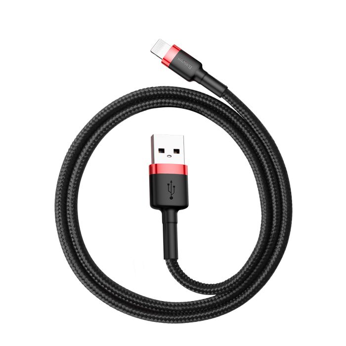 Кабель Baseus Cafule Cable USB For Lightning 2.4A 0.5m Red+Black (CALKLF-A19)