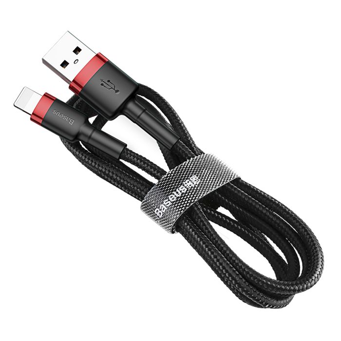 Кабель Baseus Cafule Cable USB For Lightning 2.4A 1m Red+Black (CALKLF-B19)