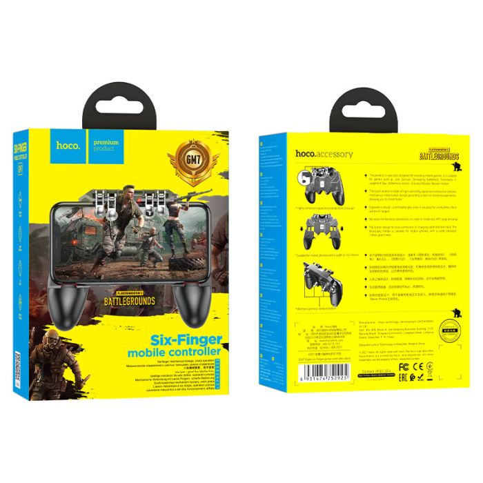 Ігровий контролер для мобільного HOCO GM7 Eagle six finger game controller Black (6931474752925)