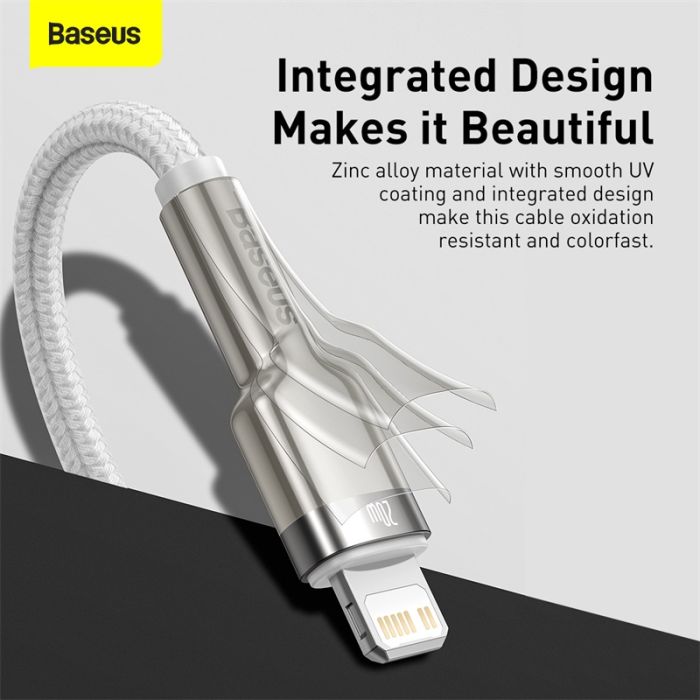 Кабель Baseus Cafule Series Metal Data Cable Type-C to iP PD 20W 2m White (CATLJK-B02)