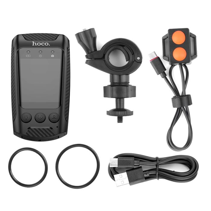 Відеореєстратор HOCO DV104 4K Riding recorder Black (6942007646000)