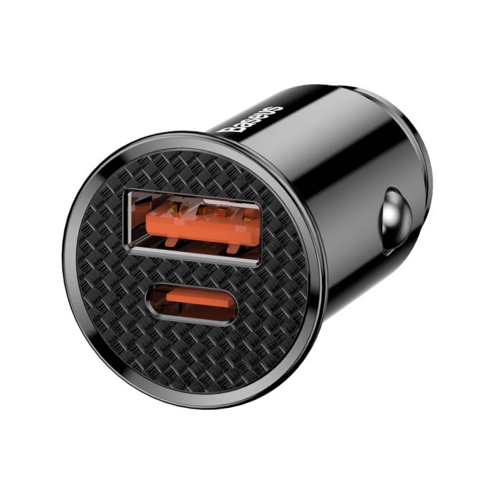 Автомобільний зарядний пристрій Baseus Circular Plastic A+C 30W Black (CCALL-YS01)