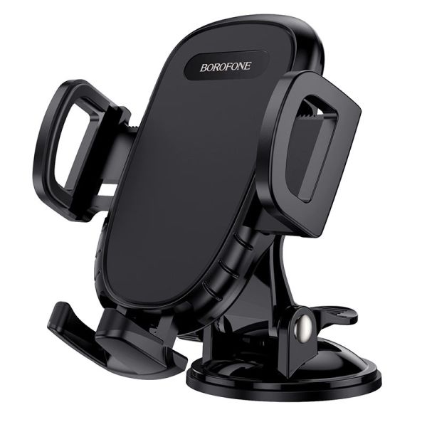Автотримач для телефона BOROFONE BH37 Route push type suction cup car holder Black (6931474738486)