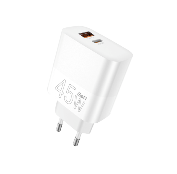 Мережевий зарядний пристрій WUW-C209 45W PD USB-C + USB QC3.0 18W white (WUW-C209)