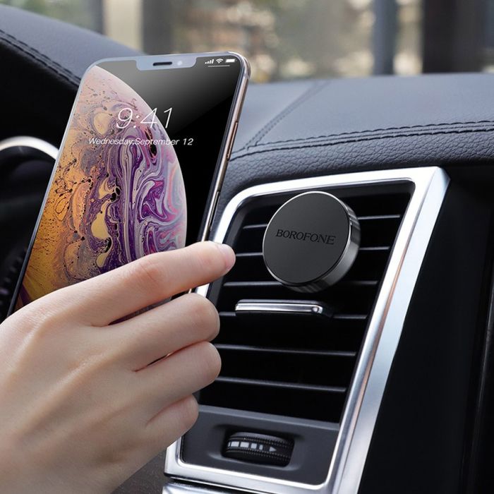 Автотримач для телефона BOROFONE BH8 Air outlet magnetic in-car holder Black (6931474702005)