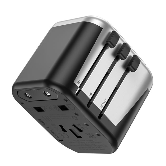 УЗП HOCO AC5 Level dual port universal conversion charger Black (6931474778284)