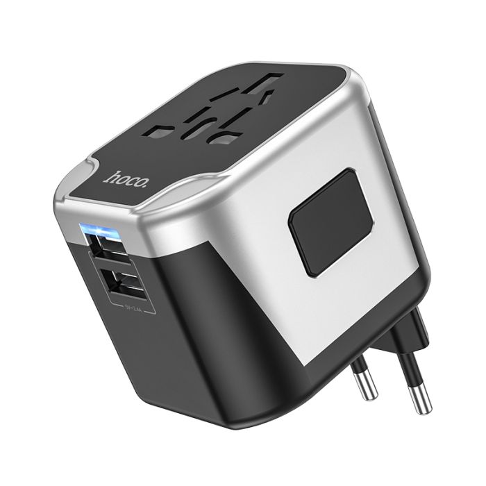 УЗП HOCO AC5 Level dual port universal conversion charger Black (6931474778284)