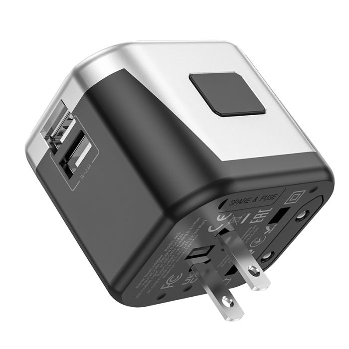 УЗП HOCO AC5 Level dual port universal conversion charger Black (6931474778284)