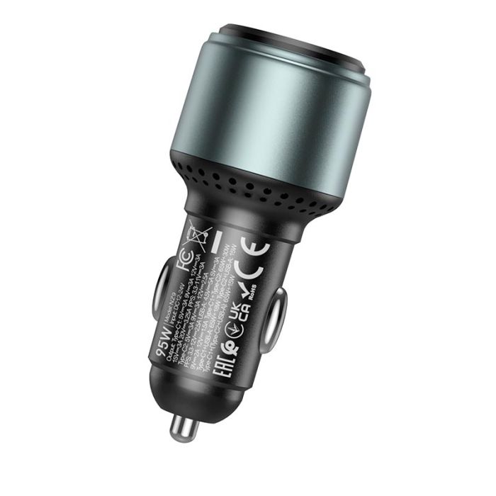 Автомобільний зарядний пристрій HOCO NZ9 Galloper 95W three-port(2C1A) car charger Black (6931474795113)